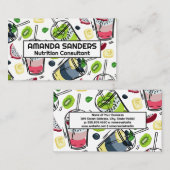 Carte De Visite Illustrations Arrière - plan des boissons santé (Devant / Derrière)