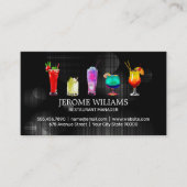 Carte De Visite Illustrations De Boissons De Cocktail (Devant)