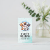 Carte De Visite Illustrations de chiot mignonne | Services animaux (Debout devant)