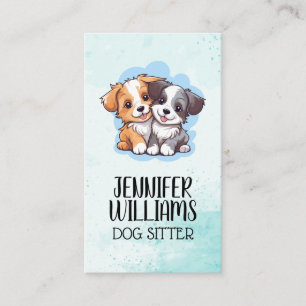 Carte De Visite Illustrations de chiot mignonne   Services animaux