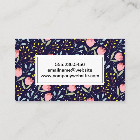 Carte De Visite Illustrations de fleurs naturelles (Dos)