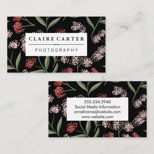 Carte De Visite Illustrations de fleurs naturelles (Devant / Derrière)