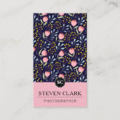 Carte De Visite Illustrations de fleurs naturelles / Monogramme (r (Devant)