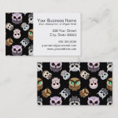 Carte De Visite Illustrations de la chouette sur l'Arrière - plan  (Devant / Derrière)