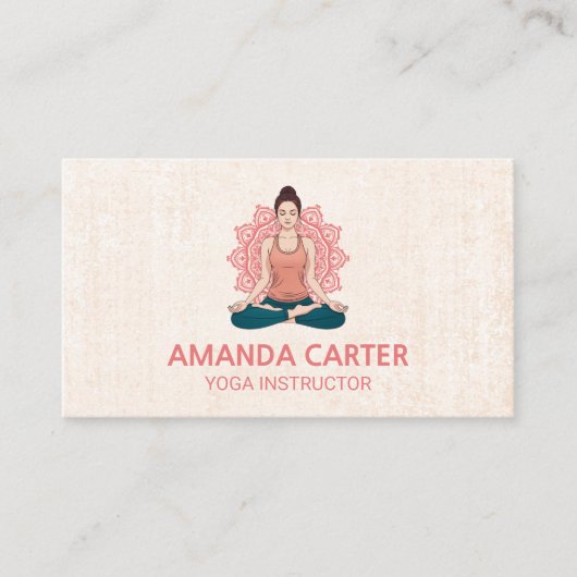 Carte De Visite Illustrations De Pose De Yoga | Méditation (Devant)
