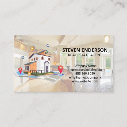 Carte De Visite Illustrations de recherche à la maison | Propriété (Devant)