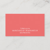 Carte De Visite Illustrations Fleurs simples Pink Florist (Dos)