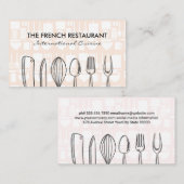 Carte De Visite Illustrations Ustensiles de cuisine (Devant / Derrière)