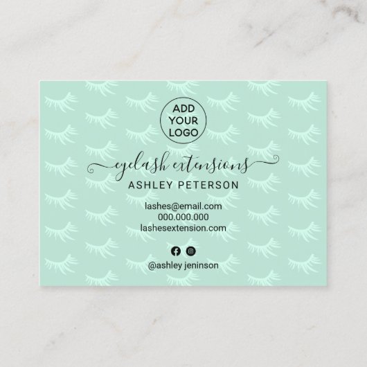 Carte De Visite Illustrations vertes en vert menthe (Dos)