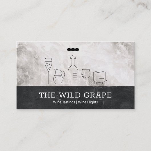 Carte De Visite Illustrations Vins | Plan ligne (Devant)