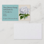 Carte De Visite Illustrations Vintages d'Hydrangée blanche (Devant / Derrière)