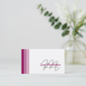 Carte De Visite Image Consultant Beauté Couleur Cursive Monogramme (Debout devant)