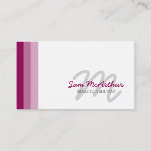 Carte De Visite Image Consultant Beauté Couleur Cursive Monogramme