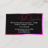 Carte De Visite Image de beauté Creative Black Rose Lilac (Dos)