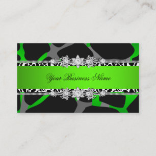 Carte De Visite Image de bijou sauvage vert citron noir