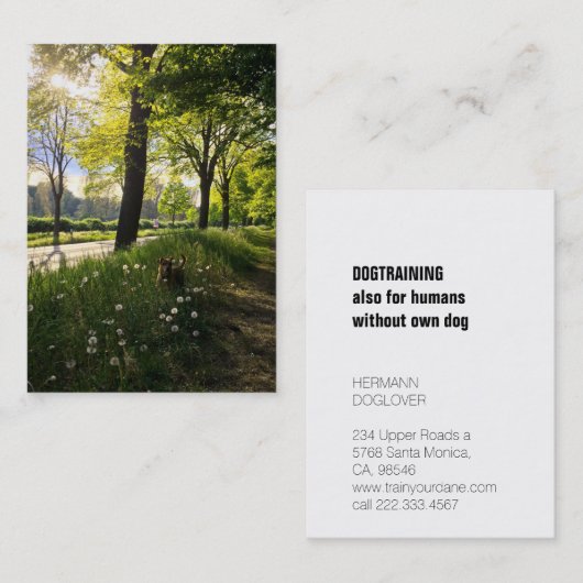 Carte De Visite Image de chien (Devant / Derrière)