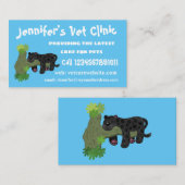 Carte De Visite Image de dessin animé de chat en panthère noire ja (Devant / Derrière)