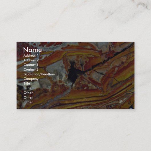 Carte De Visite Image de jaspe orange et jaune (Devant)