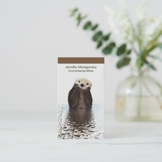 Carte De Visite Image de la faune de Cute Otter (Debout devant)