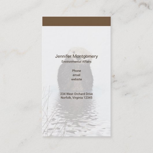 Carte De Visite Image de la faune de Cute Otter (Dos)