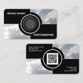 Carte De Visite Image de l'objectif de caméra coupée (Devant / Derrière)