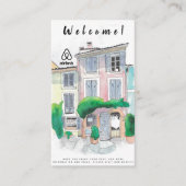 Carte De Visite Image de location de maison et logo Airbnb (Devant)