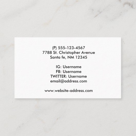 Carte De Visite Image de l'univers (Dos)