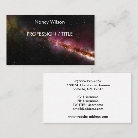 Carte De Visite Image de l'univers (Devant / Derrière)