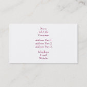 Carte De Visite Image de panier rose (Dos)