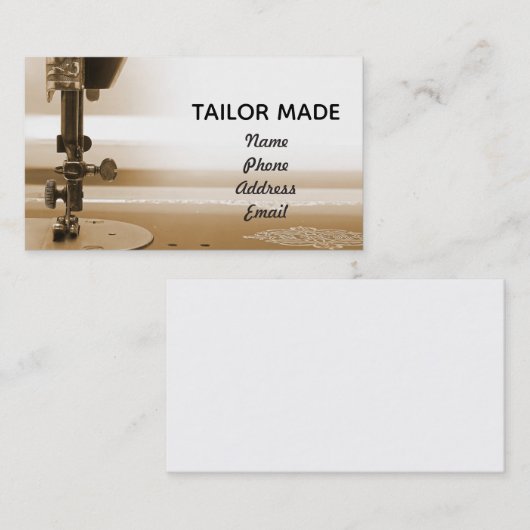 Carte De Visite Image de plan rapproché de machine à coudre (Devant / Derrière)