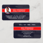 Carte De Visite Image de profil bleu rouge entraîneur (Devant / Derrière)