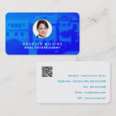 Carte De Visite Image de profil de style moderne bleu (Devant / Derrière)
