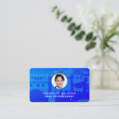 Carte De Visite Image de profil de style moderne bleu (Debout devant)