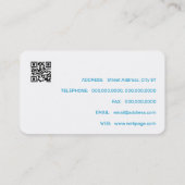 Carte De Visite Image de profil de style moderne bleu (Dos)