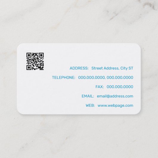 Carte De Visite Image de profil de style moderne bleu (Dos)