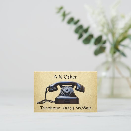 Carte De Visite Image de téléphone ancienne (Debout devant)