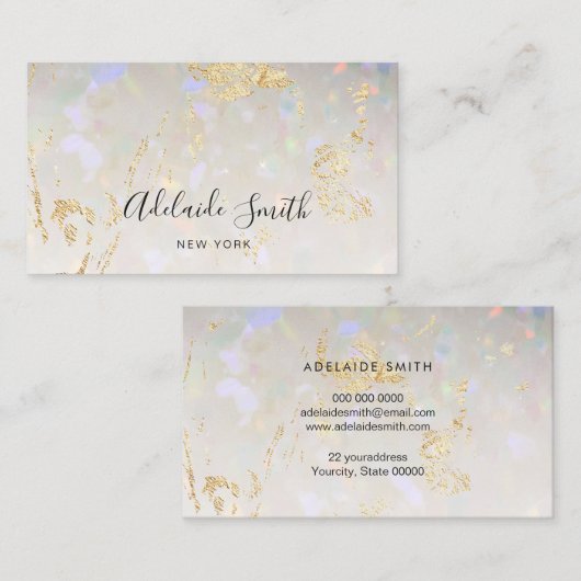 Carte De Visite image de texture opale (Devant / Derrière)