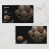 Carte De Visite Image des oeufs disposés dans une cuvette (Devant / Derrière)