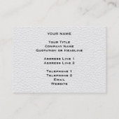 Carte De Visite Image du cuir blanc (Dos)
