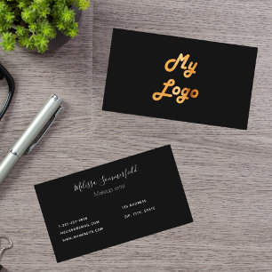 Carte De Visite Image du logo personnalisé en or noir