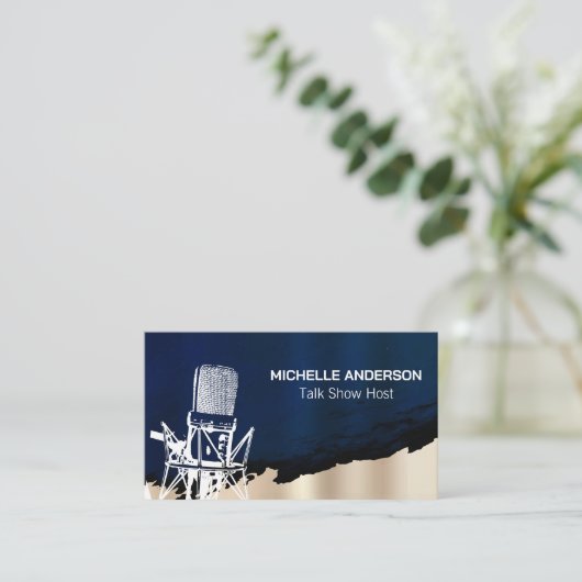 Carte De Visite Image du microphone | Podcast (Debout devant)