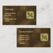 Carte De Visite Image faite sur commande imprimée de monogramme. (Devant / Derrière)