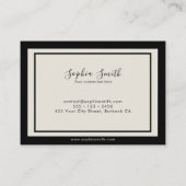 Carte De Visite Image féminine Portrait Aquarelle (Dos)