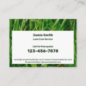 Carte De Visite Image Grass personnalisée Green White Logo CTA Lis (Dos)