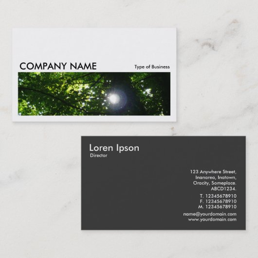 Carte De Visite Image Long 017 - Le Soleil À Travers Les Arbres (Devant / Derrière)