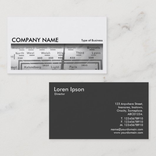 Carte De Visite Image longue 0110 - Ancien numéro de la radio brit (Devant / Derrière)