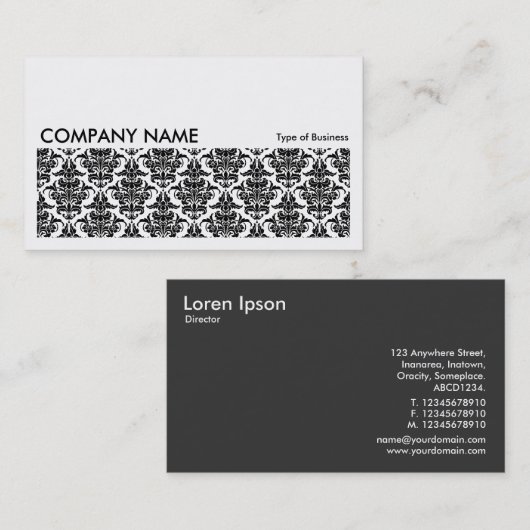 Carte De Visite Image longue 0112 - Modèle Damask (Devant / Derrière)
