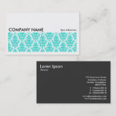 Carte De Visite Image longue 0115 - Modèle Aqua Damask (Devant / Derrière)