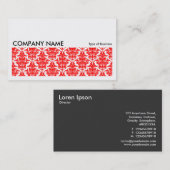 Carte De Visite Image longue 0118 - Motif Damas rouge (Devant / Derrière)