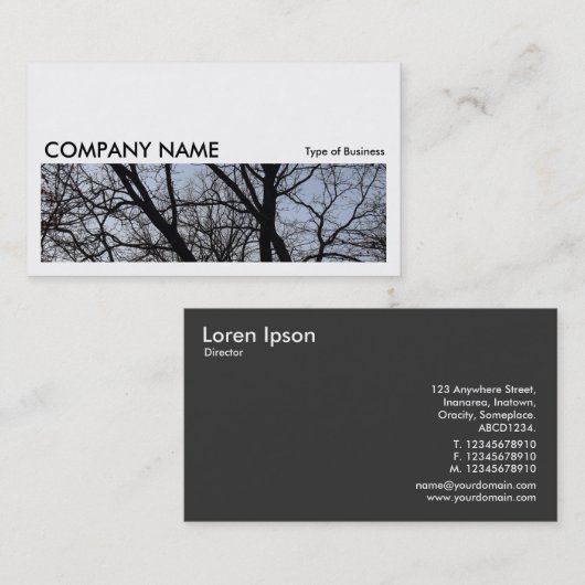 Carte De Visite Image longue 0161 - Branches en silhouette (Devant / Derrière)